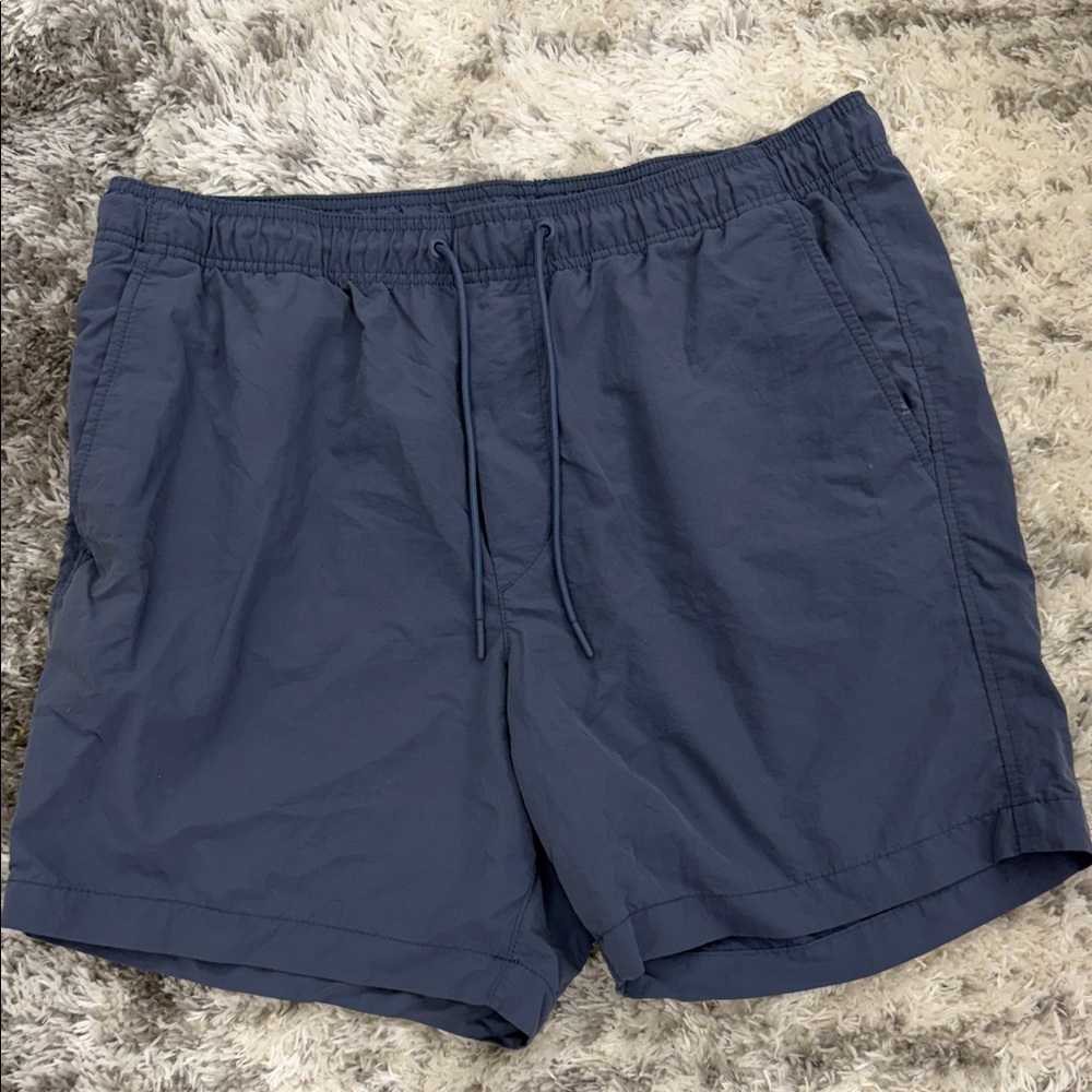 American Eagle Outfitters Slate Blue Elastic Waist Shorts